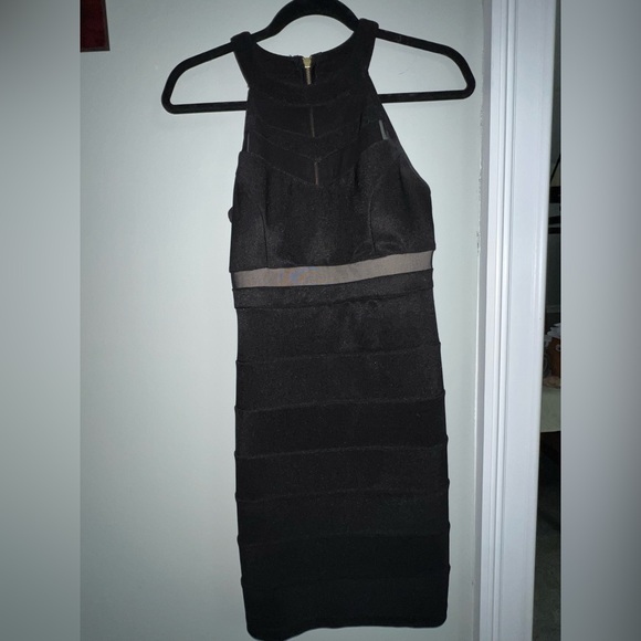 black cocktail dress (tight fitted) size: medium - Picture 1 of 2